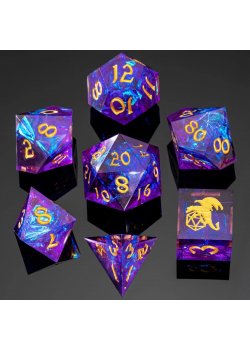 Captured Magic Sharp Resin Dice - Purple